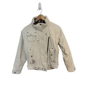 Obermeyer Taylor Cream Corduroy Insulated Ski Snowboard Jacket Girl's 14